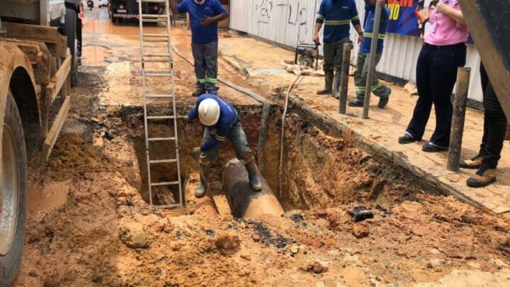 Ageman notifica Águas de Manaus por rompimentos consecutivos nas redes da avenida Marciano Armond