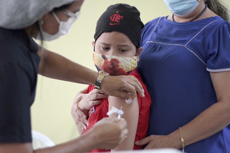 Mais de 200 crianças foram vacinadas contra a Covid-19 em Manaus no primeiro dia de vacinação