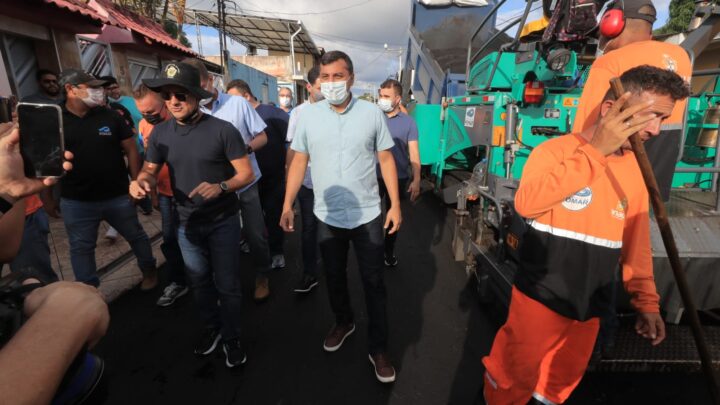 Governador Wilson Lima e prefeito David Almeida vistoriam obras de recuperação viária de Manaus