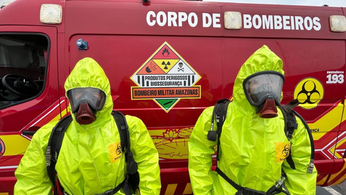 Bombeiros do Amazonas participam de treinamento de emergência envolvendo produtos químicos