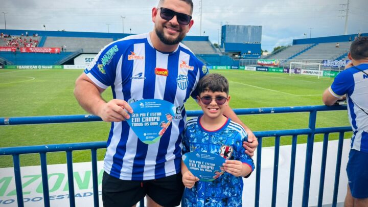 Campanha ‘Eu Tenho Pai’: Defensoria Pública mobiliza torcedores durante jogo de futebol no estádio Ismael Benigno